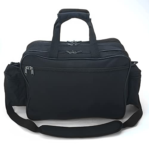ASA TECHMED Nursing Bag with Compartments – Durable Medical Equipment Shoulder Bag for Nurses, Physicians, EMTs, Multi-Pocket, Nylon Reinforced, Adjustable Straps (Black) - color: Black