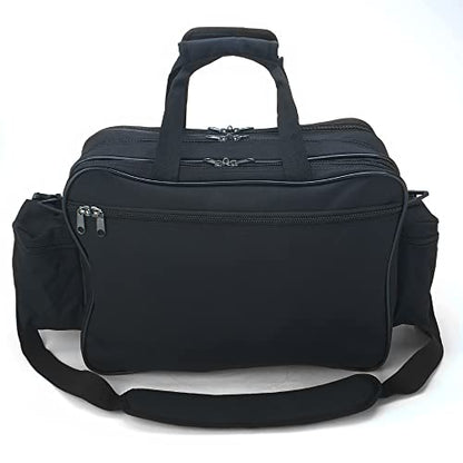 ASA TECHMED Nursing Bag with Compartments – Durable Medical Equipment Shoulder Bag for Nurses, Physicians, EMTs, Multi-Pocket, Nylon Reinforced, Adjustable Straps (Black) - color: Black