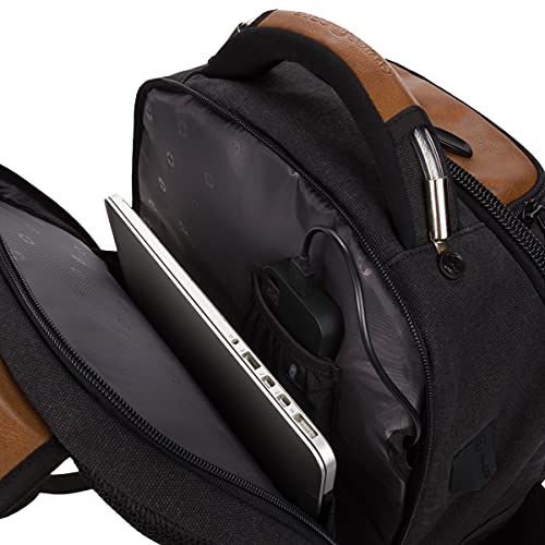 SwissGear Tool Bag Backpack, Fits Up to 17-Inch Laptop, Work Pack PRO, Black/Brown Canvas - color: Black/Brown Canvas, size: Large