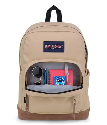 JanSport Right Pack Backpack - Durable Daypack with Padded 15" Laptop Sleeve, Spacious Main Compartment & Integrated Water Bottle Pocket - Travertine - color: Travertine