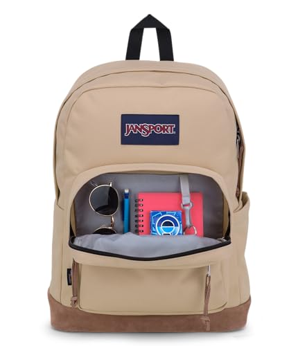 JanSport Right Pack Backpack - Durable Daypack with Padded 15" Laptop Sleeve, Spacious Main Compartment & Integrated Water Bottle Pocket - Travertine - color: Travertine