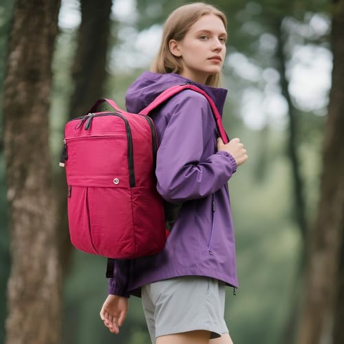 Nylon Backpack Purse for Women & Men, Lightweight 15.6 Inch Laptop Backpack Casual Daypack for Work Travel Green - color: Green