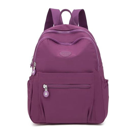 Pealwel Mini Backpack Purse for Women,Small Nylon backpacks for Ladies Backpacks Women Anti Theft Travel Bag (Purple) - color: Purple