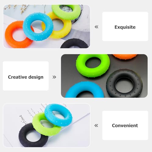 4pcs Hand Grip Strengthener Set Silicone Finger Exerciser Multi-resistance Muscle Strength Training Circles for Home Workout and Rehabilitation