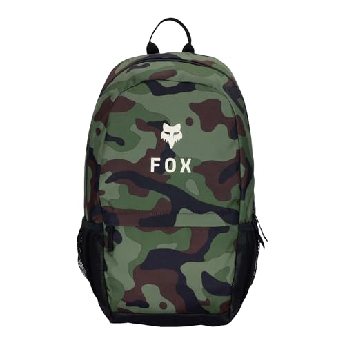 Fox Racing 180 Backpack, Lightweight Everyday School & Travel Bag with 15" Laptop Sleeve, Water Bottle Pocket & Padded Straps, Green Camouflage - color: Green Camouflage