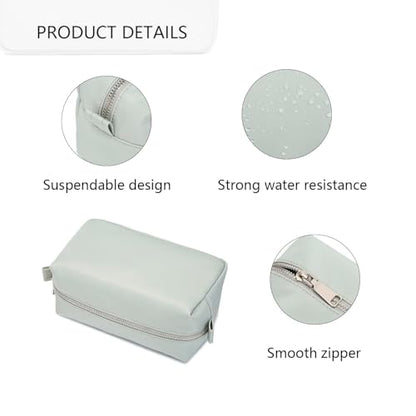 Organizer Bag Lightweight Cosmetic Bag with Ring Clasp Perfect Travel Makeup Bag for Women nylon Stand Up Design (Grey/Nylon) - color: Grey/Nylon