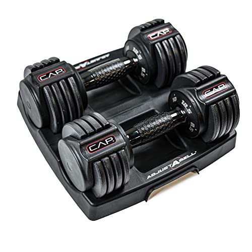 CAP ADJUSTABELL Adjustable Dumbbell Weights - Singles & Pairs | 12.5 lb, 25 lb & 55 lb | Multiple Handle Options - size: 12.5 lb - Honeycomb Black Handle, style: Pair