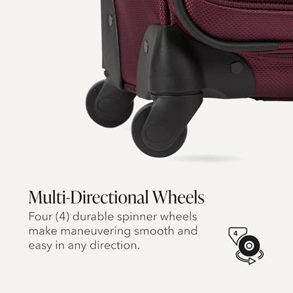 SWISSGEAR Sion Carry-On Spinner Luggage, Softside Expandable, Lightweight Suitcase, Merlot, 22.75-Inch - color: Merlot, size: Carry-On