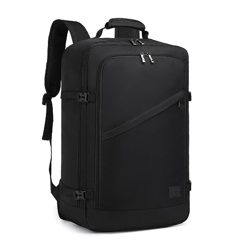 Kono Carry on Backpack, 22" Airplane Approved Travel Backpack for Men and Women, Waterproof Lightweight Daypack for Flight 40L (Black, Large) - color: Black, size: 22-inch 40L