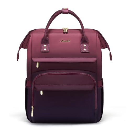 LOVEVOOK Gradient Laptop Backpack for Women,17.3 Inch Work Computer Bakcpack Purse Laptop Bag With Anti-Theft Pocket,Waterproof Carry on Teacher College Backpack for Travel,Purple-Red - color: Purple&red Gradient, size: 17.3 Inch