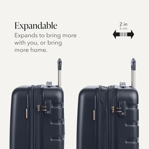 SwissGear 7366 Signature Hardside Expandable Luggage with Spinner Wheels, TSA Lock, Cup-Holder, Navy, 2-Piece Set (19/27) - color: Navy, size: 2-Piece Set (19/27)