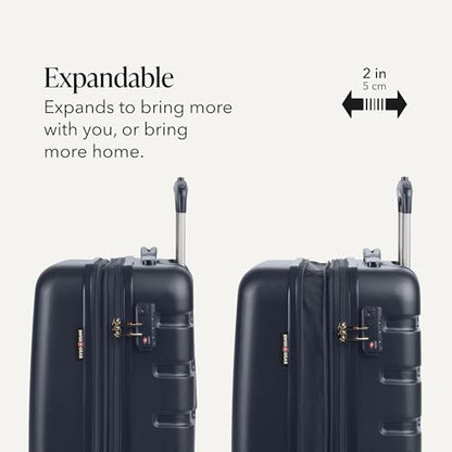 SwissGear 7366 Signature Hardside Expandable Luggage with Spinner Wheels, TSA Lock, Cup-Holder, Navy, Carry-On 19-Inch - color: Navy, size: Carry-On 19-Inch