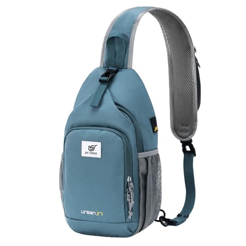 SKYSPER Sling Bag RFID Crossbody Sling Backpack Cross Body Shoulder Bag Travel Hiking Daypack for Women Men(Slateblue) - color: Slateblue