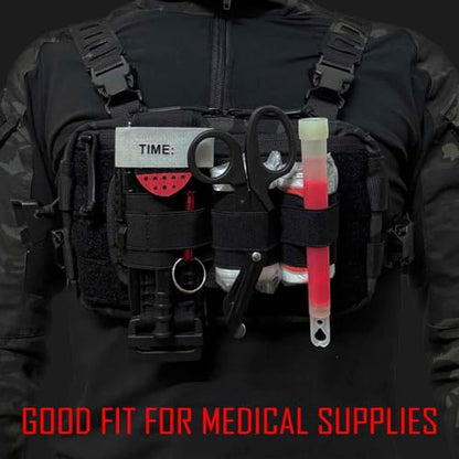 6 Piece Tactical Bag Insert Pack, Modular Elastic Loop Panel Organizers Pouch Insert Attachment with Hook Backed Fastener for Backpack Accessories - color: Green