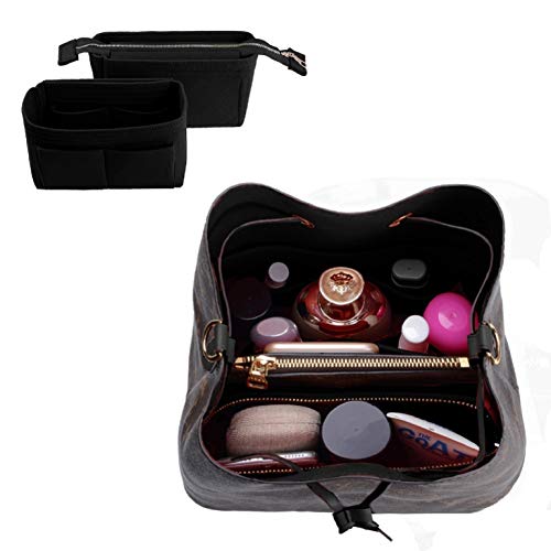 ZTUJO Purse Organizer, Bag Organizer, Insert Purse Organizer With 2 Packs In One Set For LV NeoNoe Noé Series perfectly - color: Black