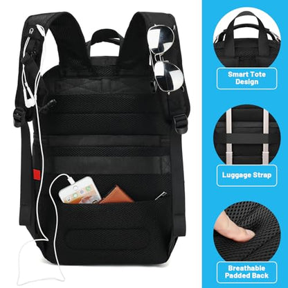 Insulated Cooler Backpack,Double Deck Leakproof Cooler Bag,Insulated Backpack Cooler Lunch Backpack for Men Women - color: Red+Black
