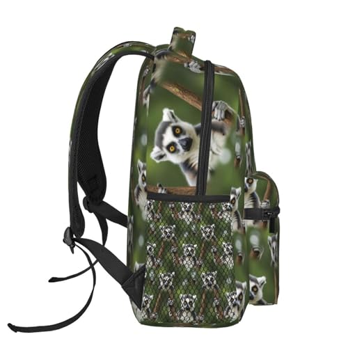 Lightweight Laptop Backpack Lemur, Water Resistant Work Daypack with Inner Pocket for Office Commute and Travel - color: Pattern (236)