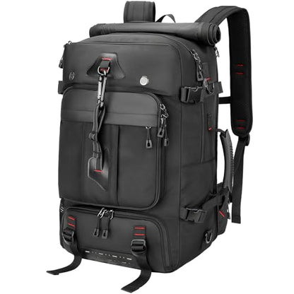 SWICKY Travel Backpack for Men, 50L Carry On Flight Approved Convertible Duffle Bag with Shoe Compartment, 17 inch Laptop Backpack Luggage Bag with USB Charging Port for Weekender Camping Hiking