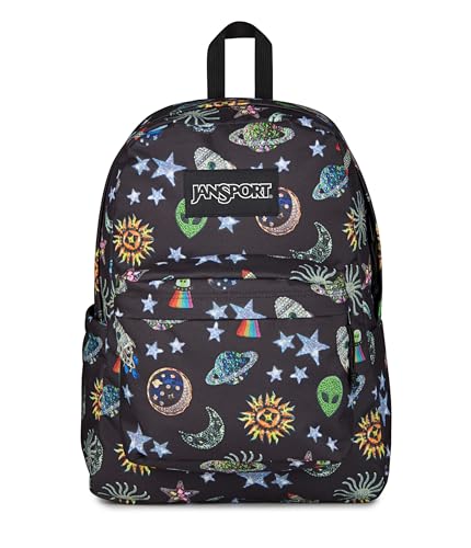 JanSport SuperBreak Plus Backpack with Padded 15-inch Laptop Sleeve and Integrated Bottle Pocket - Spacious and Durable Daypack for Work and Travel, Galaxy Glam - color: Galaxy Glam