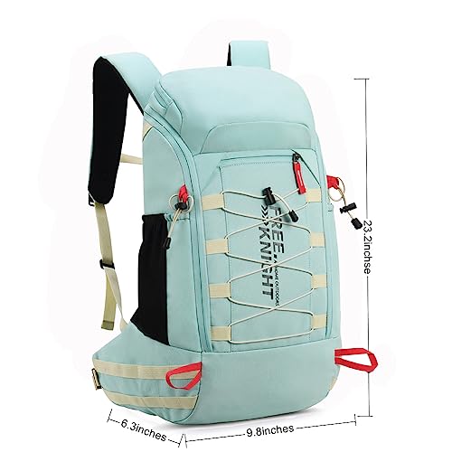 Bseash 40L Waterproof Hiking Camping Backpack with Rain Cover, Outdoor Sport Travel Daypack Rucksack for Skiing Cycling (Milk Green) - color: Milk Green