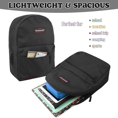 Trail maker 24 Pack 17 Inch Backpacks in Bulk Backpacks for Boys, Girls, School, and Homeless Donation - color: Black