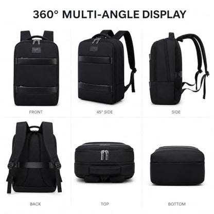 Business Laptop Backpack for Men and Women, Water-Resistant Travel Backpack Fits 15.6 Inch Laptop, Lightweight Work Backpack with USB-Free Smart Organization for Office, Commute and Travel