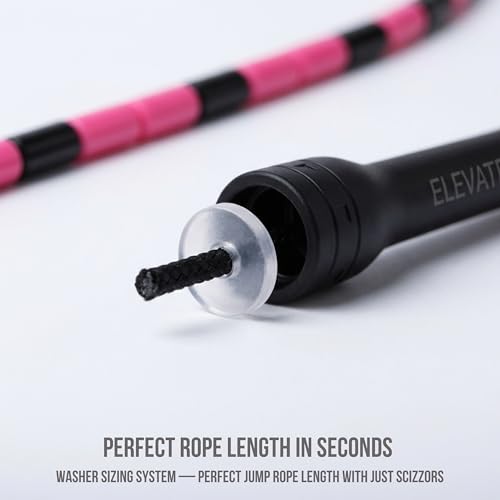 Pro-Grade Beaded Jump Rope for Beginners - color: Black/Pink