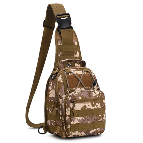 Viriber Tactical Backpack, Waterproof Military Cross-body Molle Sling Shoulder Backpack Chest Bag for Outdoor Every Day Carry Camouflage B - color: Camo B