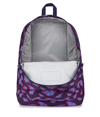 JanSport SuperBreak One Backpack - Durable, Lightweight Bag with 1 Main Compartment, Front Utility Pocket with Built-in Organizer, Premium Backpack, Flutter By Purple - color: Flutter By Purple