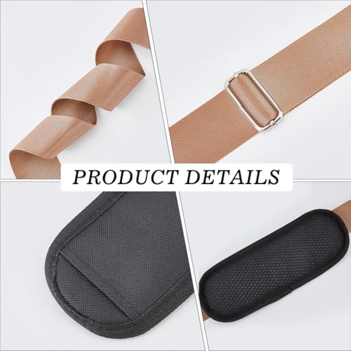 GORGECRAFT Shoulder Strap with Thick Padded 156cm Universal Replacement Laptop Shoulder Strap Adjustable Purse Straps with Buckles for Crossbody Briefcase Computer Messenger Bag Luggage Duffel Camera - color: Camel