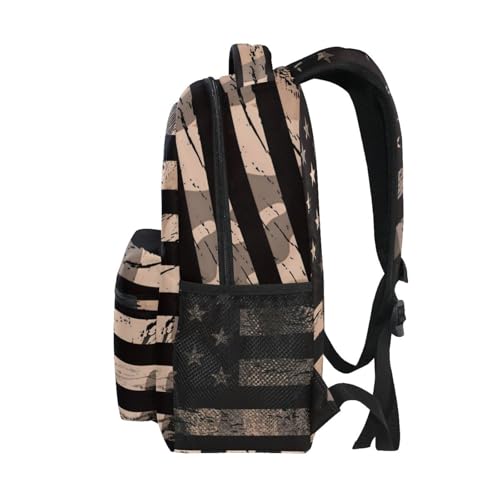 ALAZA American USA Flag Desert Camouflage Backpack Best Suitable for Under 13 Boys Kids Girls School Laptop iPad Tablet Travel School Bag with Multiple Pockets - color: Usa Flag
