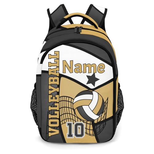 Volleyball Gold Black Shoulders Bag Backpacks Casual Daypacks for Women Men Party Sports - color: Muilti 13