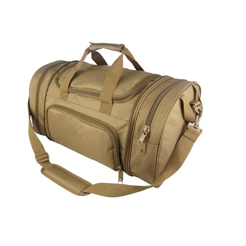 Miramrax Gym Bag Duffle Bags for Men Women with Shoes Compartment Sport Weekend Travel Overnight Carry On Bag for Tactical Military Travel Work Out Bags (Tan) - color: Tan