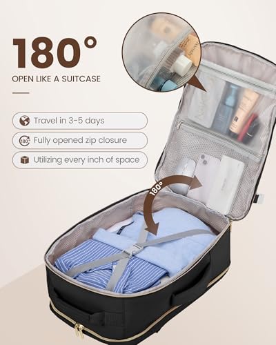 LOVEVOOK Travel Backpack for Women & Men 50L,Airline Approved Carry On Backpack Travel Essentials,TSA Carry on Luggage,Waterproof Personal Item Travel Bag,Suitcase with 3 Packing Cubes,Black-Black - color: Black-black, size: X-Large-50L-4Pcs