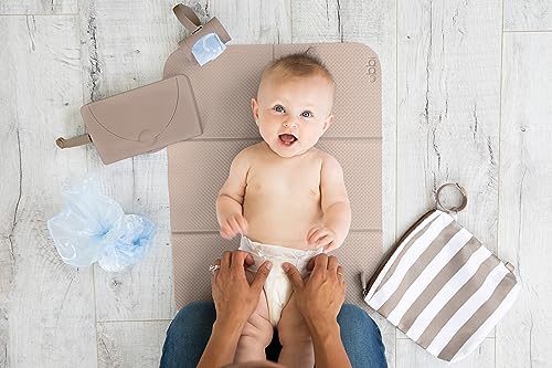 Ubbi On-The-Go Diaper Changing Baby Mat, Soft and Comfortable Diaper Bag Accessory Must Have for Newborns, Easy to Clean, Portable Folding Pad, Baby Traveling Accessories, Taupe - size: One Size, style: Taupe Changing Mat