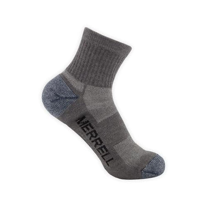 Merrell Unisex 3-pack Trekker Outdoor Ankle Socks, Mid-height Wool Blend Trail Socks Multi-pack - color: Charcoal Heather, size: Medium-Large