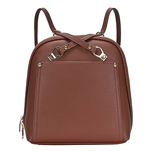MMS Brands Miztique Daisy Convertible Backpack Purse for Women | Vegan Leather Shoulder Strap Bag or Convertible Backpack | (Coffee) - color: Coffee