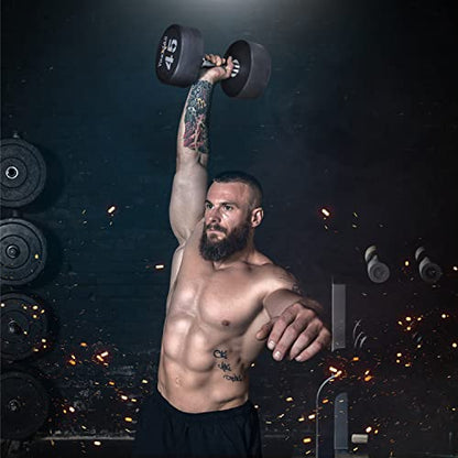 Yes4All Urethane Dumbbell with Anti-Slip Knurled Handle 5-50 LB for Muscle Building - Sold Individually - color: F. 30 Pounds