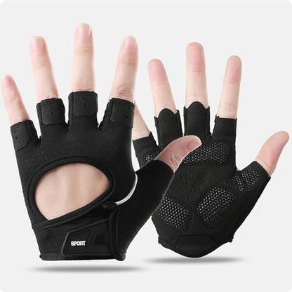 IZUS Women-Men Workout-Gym-Gloves Fingerless-Cycling-Gloves Non-Slip Palm Breathable Grip for Weight Lifting,Training,Fitness