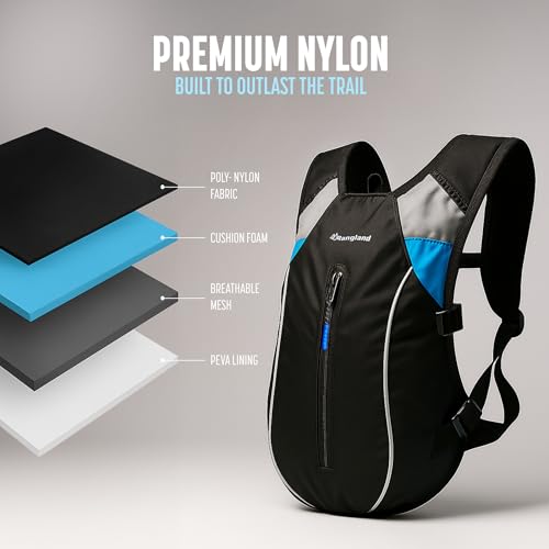 Hiking Backpack with XL Water Bladder (4L, 135oz) Wide-Mouth Hydration Bag with Leakproof Bite-Valve, Easy-Fill Ice Opening, Ergonomic Padded Comfort (Extra Large 1+ Gallon Capacity)