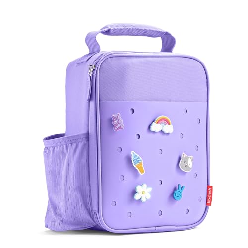 Fit & Fresh Lunch Box For Kids, Boys & Girls, School, Camp, Insulated Bag With Shoe Charm Slots For Personalization, Purple - color: Purple