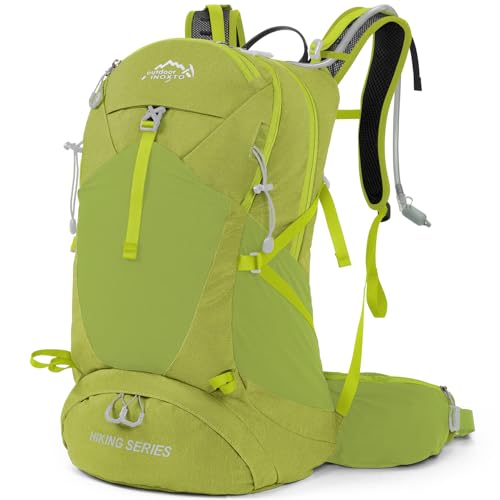 IX INOXTO Hiking Backpack, 26L/40L Waterproof Hiking Daypack with 3L Water Bladder and Rain Cover, Lightweight Travel Camping Backpack for Men Women (Fruit Green) - color: Fruit Green