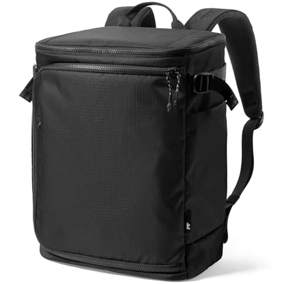 tomtoc 23L-28L Expandable Travel Backpack, Underseat Flight Approved Personal Item for Ryanair Southwest Frontier JetBlue, Lightweight Carry-on Luggage, Water-resistant Business Rucksack Weekender Bag - color: Black