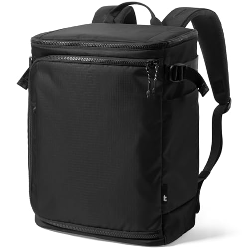 tomtoc 23L-28L Expandable Travel Backpack, Underseat Flight Approved Personal Item for Ryanair Southwest Frontier JetBlue, Lightweight Carry-on Luggage, Water-resistant Business Rucksack Weekender Bag - color: Black
