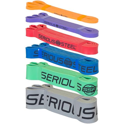 Serious Steel Fitness 37" Resistance Training Bands (Portable Exercise Band System Training Bands- Great for Individuals Looking for Tension Throughout The Exercise) - color: Set (#0-#5)