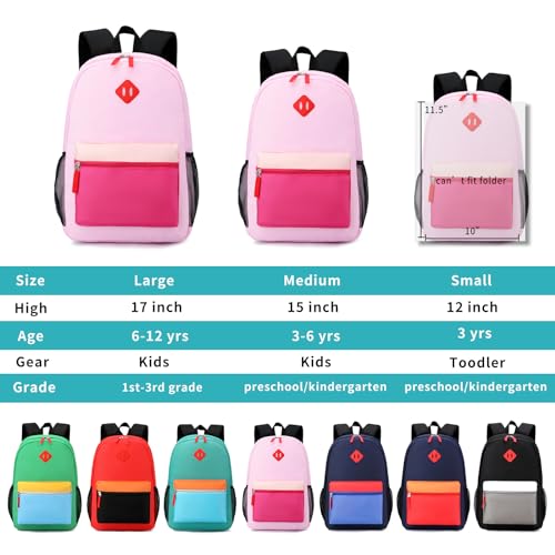 Backpack Set for Girls Boy Kids Backpack with Lunch Box for Elementary Primary Kindergarten School Bag (Taropurple Pink, Large) - color: Taropurple Pink