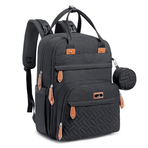 BabbleRoo Diaper Bag Backpack - Baby Essentials Travel Tote - Multi Function Water Resistant Diaper Bag, Travel Essentials Baby Bag with Changing Pad, Stroller Straps & Pacifier Case - Unisex, Black - color: Black, size: Large