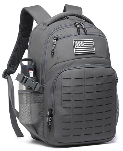 Wotony Military tactical backpack Laser-Cut MOLLE Webbing, backpack for men small tactical assault bag (dark gray, 18.5 inch) - color: Dark Gray, size: 18.5 inch