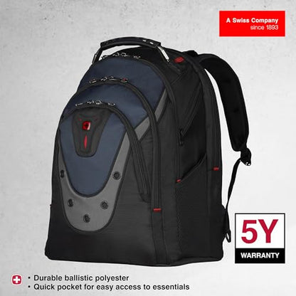 Wenger Ibex 17 inch Laptop Backpack, Men's and Women's Laptop Bag, Black/Gray/Blue - style: Wenger Ibex Laptop Backpack