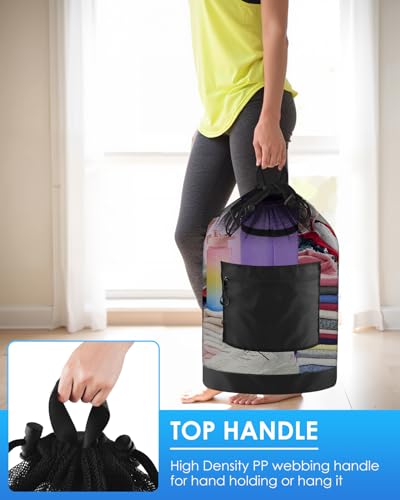BROTOU Soccer Ball Bag with Double Shoulder Strap Large Mesh Sports Equipment Net Bag with Top Handle Heavy Duty Drawstring Bags Team Work for Basketball, Volleyball, Baseball, Swimming Gear - size: 23" X 35"(hold to 6-8 soccer ball)